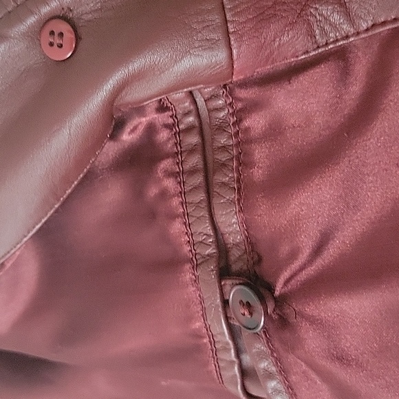 Leather jacket Small Women Imported Used Wine - Picture 7 of 8